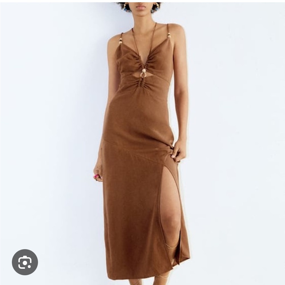 Zara Brown Midi Dress